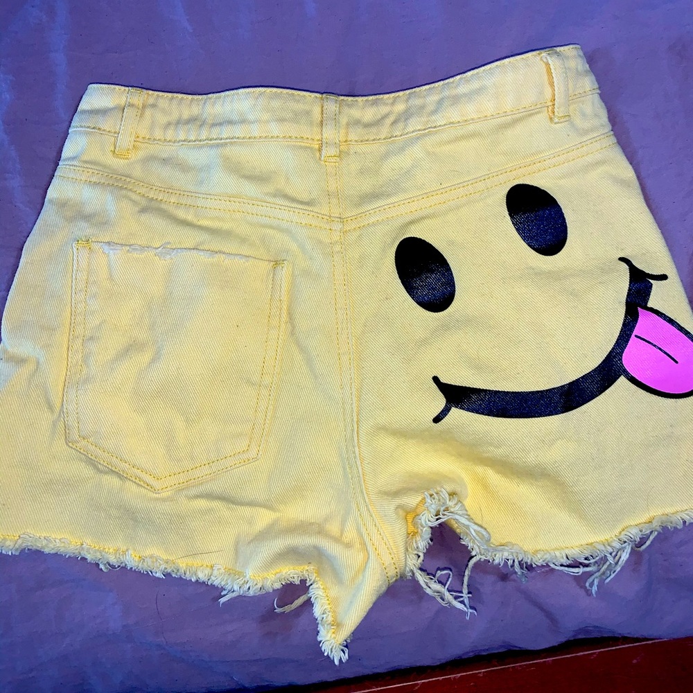 Misguided Yellow Denim Shorts